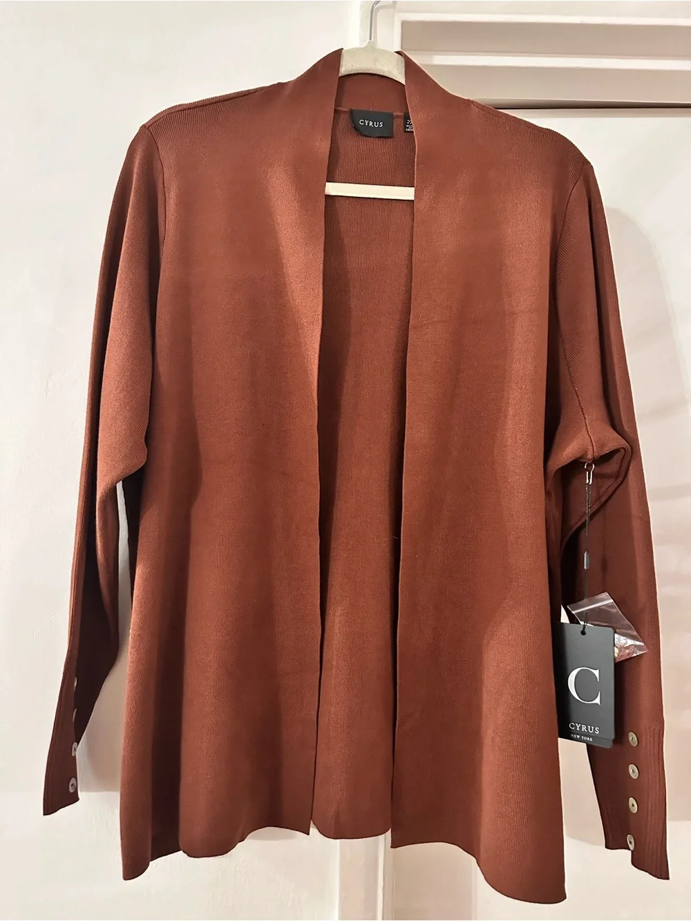 Cyrus Open-Front Rust Jacket